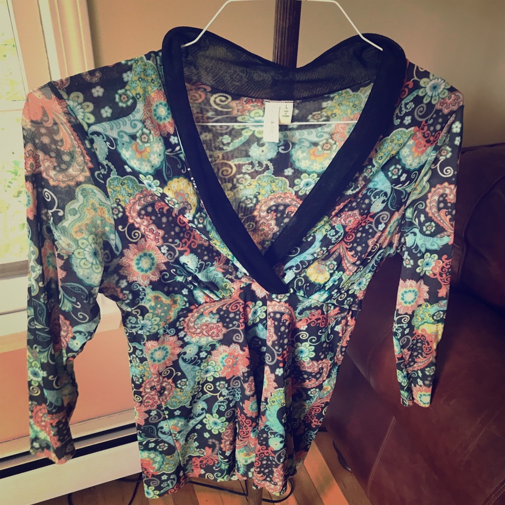 Floral sheer shirt